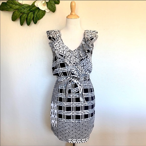 Jessica Simpson Ruffle Trim Belted Blouson Dress